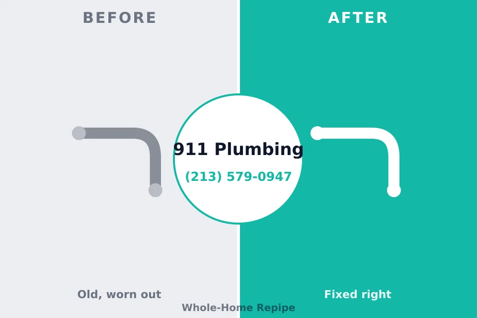 Before and after: plumbing company Tullytown, PA